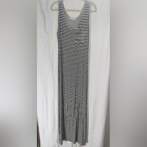 Kate & Mallory Women's Blue & White Viscose Scoop Neck Sleeveless Maxi Dress XL